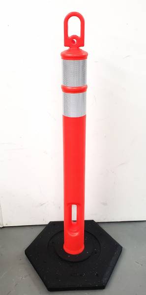 ORANGE 42" LOOPER TUBE Ring Top DELINEATOR POST W/ #12 BASE